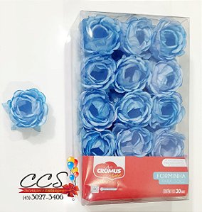 Forminha Para Doces Flora - Azul Pastel com 30 Unidades - Cromus 28610710
