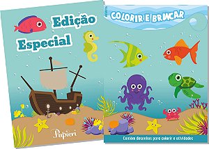 Livrinho Para Colorir - Lembrança Festa Fundo do Mar - Com 8 Unidades - Papieri