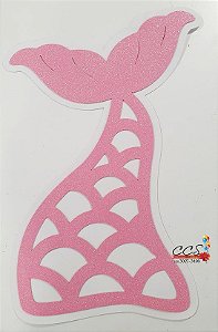 Painel Decorativo Silhueta Cauda da Sereia Rosa 39x59cm - Duplart