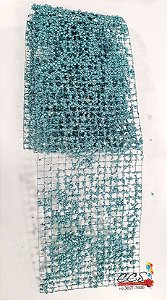Tela Azul Tiffany com Glitter - Cromus 1010644