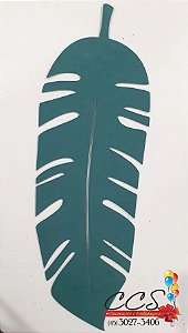 Enfeite Decorativo Painel Folha de Bananeira Verde Escuro 60x19cm - Piffer
