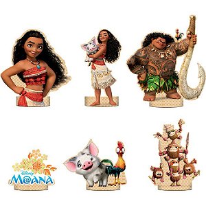 Enfeite Decoração de Mesa Festa Moana com 06 Unidades - Ref 111733.5 Regina