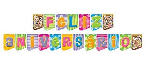 Faixa Feliz Aniversário Turma da Mônica Doce - Festcolor Promo
