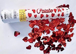 Lança Confete Paixão com Corações Metalizados Vermelhos - Make