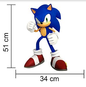 Painel Decorativo de E.V.A Sonic 34x51cm - Festa Sonic - Ref 357021 Piffer