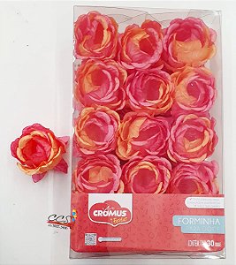 Forminha Para Doces Flora - Spring Laranja com Pink com 30 Unidades - Cromus 28610721