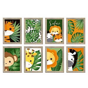 Cartaz Decorativo Safari com 8 Un Sortido - Cromus 23012067