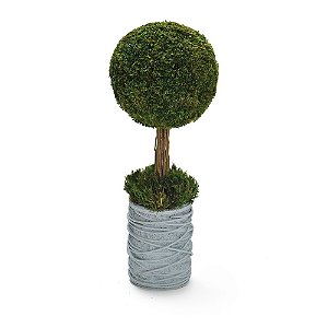 Topiaria Redonda Verde Tam G com Vaso de Cipó Torcido - Mini Árvore - Ref 1515342 - Cromus Natal