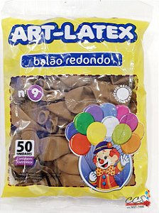 Balão de Latéx 9 Polegadas Mocha Pacote com 50 Unidades - Art Latex