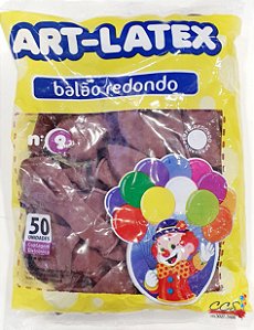 Balão de Latéx 9 Polegadas Terracota Pacote com 50 Unidades - Art Latex