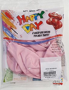 Balão de Látex 16 Polegadas Perolizado Candy Color Rosa Bebe com 10 Unidades - Happy Day