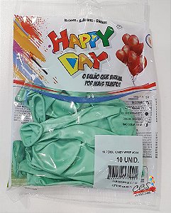 Balão de Látex 16 Polegadas Perolizado Candy Color Verde Agua com 10 Unidades - Happy Day