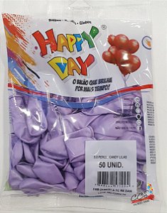 Balão de Latex 5 Polegadas Perolizado Candy Color Lilas com 50 Unidades - Happy Day