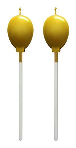 Vela de Aniversário Topo de Bolo Balão Metalizada Ouro com 4 Unidades - Make+