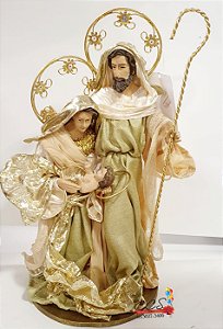 Sagrada Família de Resina com Roupa de Tecido 38cm - Ref 1699504 Cromus Natal