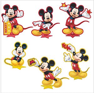 Kit Decorativo de E.V.A Enfeite Impresso Mickey com 6 Itens - Ref 302052 Piffer