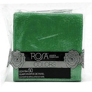Guardanapo de Papel 19,5X19,5 Colors Verde Bandeira com 50 Un - Rosa Papéis