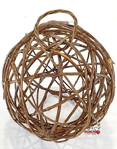 Bola Rustica de Cipó Para Luminária Marrom 38X30cm - Ref 99434 D&A