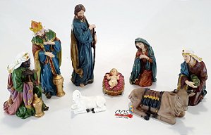 Presépio de Natal em Resina com 8 Peças Coloridas 45 cm - Ref 12286001 D&A