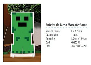 Decoração Enfeite de Mesa Mascote Game 8x16cm com 1 Un - Festa Gamer - Ref GM0504 Grintoy