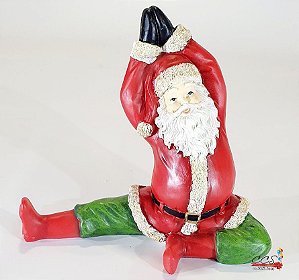 Enfeite Decorativo de Resina Papai Noel em Pose de Ioga - Ref 1017901 Cromus Natal