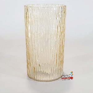 Vaso de Vidro Com Ranhuras 23x12.5cm - Home e Decor - Ref 1017530 Cromus