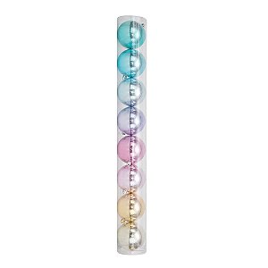 Bola de Natal Lisa Candy Color Rainbow Clara 8cm Tubo com 8 Bolas - Bolas Natalinas - Ref 1020202 Cromus Natal