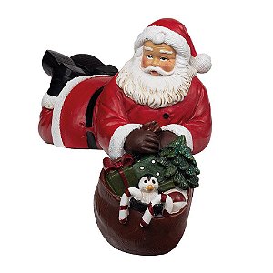Papai Noel de Resina Deitado com Saco de Presentes - Colecionáveis de Natal - Ref 1017744 Cromus Natal