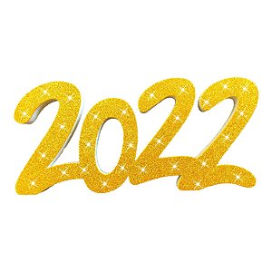 Enfeite Letreiro de E.V.A 2022 de Glitter Dourado - Ref 206081 Piffer