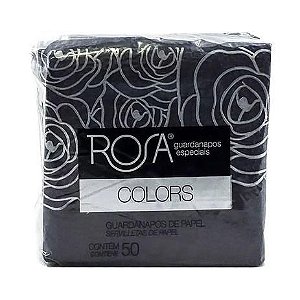 Guardanapo de Papel 19,5x19,5 Colors Preto com 50 Un - Rosa Papéis