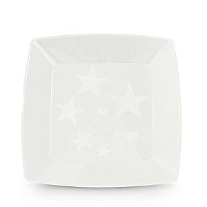 Prato Descartável Quadrado de Acrílico Branco 15cm Com 10 Unidades -  Plastilania - CCS Decorações