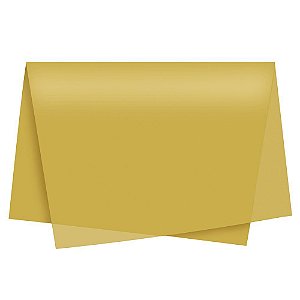 Papel de Seda Liso Ouro 49x69cm com 3 Folhas - Ref 235003 Cromus