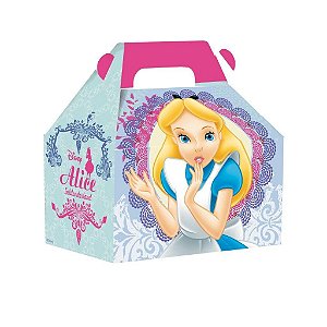 Caixa Maleta Kids Lembrancinha Festa Alice no Pais das Maravilhas 12x8x12cm com 10 Unidades - Ref 13001115 Cromus