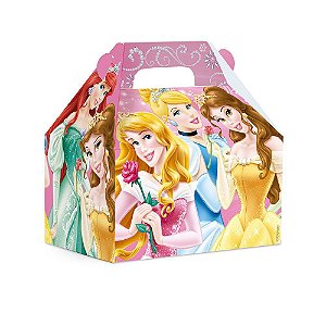 Caixa Maleta Kids Lembrancinha Festa Princesas Elegância 15x10x15cm com 10 Unidades - Ref 13000122 Cromus