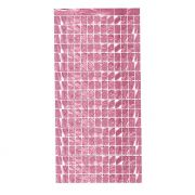 Cortina Metalizada Quadrada Rosa Metal 2x1mts - CCS Decorações