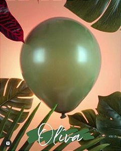 Balão de Látex 12 Polegadas Verde Oliva com 24 Unidades - Art Latex