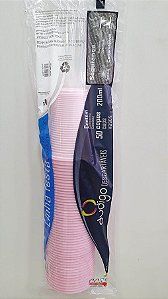 Copo Descartável de Plástico Rosa Soft 200ML com 50 Unidades - Dudigo