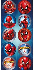 Adesivo Redondo Festa Spider Man Animação Homem Aranha com 30 Unidades - Ref 110111.0 Regina
