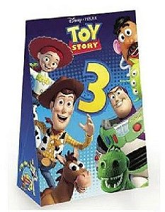 Caixa Surpresa Trapézio Festa Toy Story 12x6x18cm com 10 Unidades - Ref 532416 Cromus