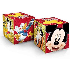 Caixa Cubo Decorativo Festa Mickey com 3 Unidades - Ref 110860.3 Regina