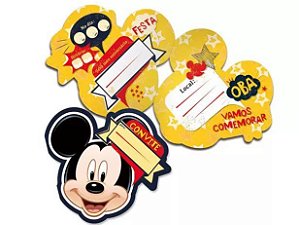 Convite de Aniversário Festa Mickey Classico com 08 Unidades - Ref 105809.6 Regina