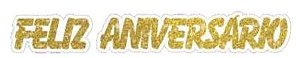 Painel Faixa Feliz Aniversário Glitter Dourado 71x18cm - Ref 113007 Piffer