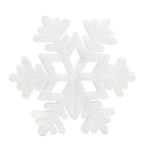 Floco de Neve Decorativo Branco com Glitter 24x24cm - Ref 1205827 Cromus