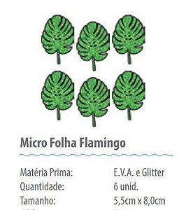 Micro Folha Costela De Adão de E.V.A com Glitter com 6 Unidades - Ref FM0401 Grintoy