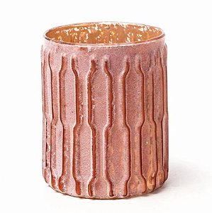 Vaso de Vidro Porta Vela Colmeia Rosê Gold - Home Decor - Ref 1241272 - Cromus