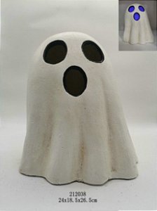 Fantasma Boo de Poliresina com Led 24x18x26cm - Halloween - Cromus