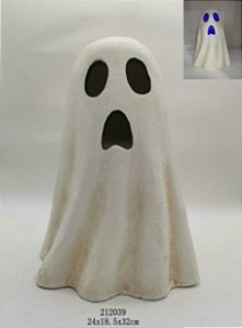 Fantasma Comprido de Poliresina com Led 24x18x32cm - Halloween - Cromus