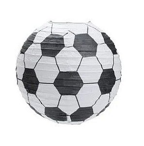 Lanterna Redonda Estampa Bola de Futebol 25x25cm sem Luz - Ref 29000061 Cromus