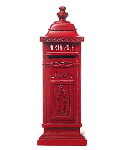Enfeite de Resina Caixa de Correio Vintage Vermelha - Coleção Santa Claus - Ref 1470564 Cromus