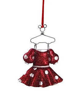 Enfeite Para Pendurar Vestido Minnie Vermelho com 1 Unidade - Natal Disney - Ref 1751470 Cromus